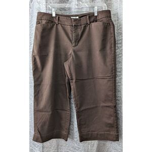 Dockers Crop Women's Pants Chocolate Brown‎ Size 14 Mid Rise Curvy
